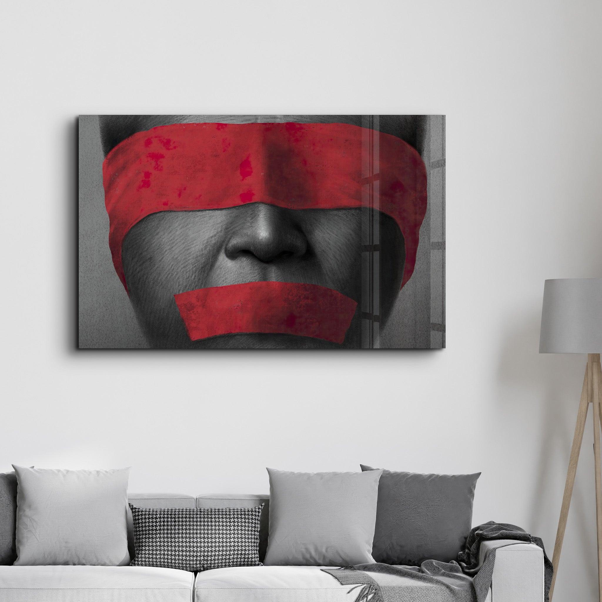 Covered in Red | Glass Wall Art - Artdesigna