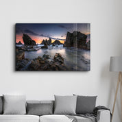 Foggy Island | Glass Wall Art - Artdesigna