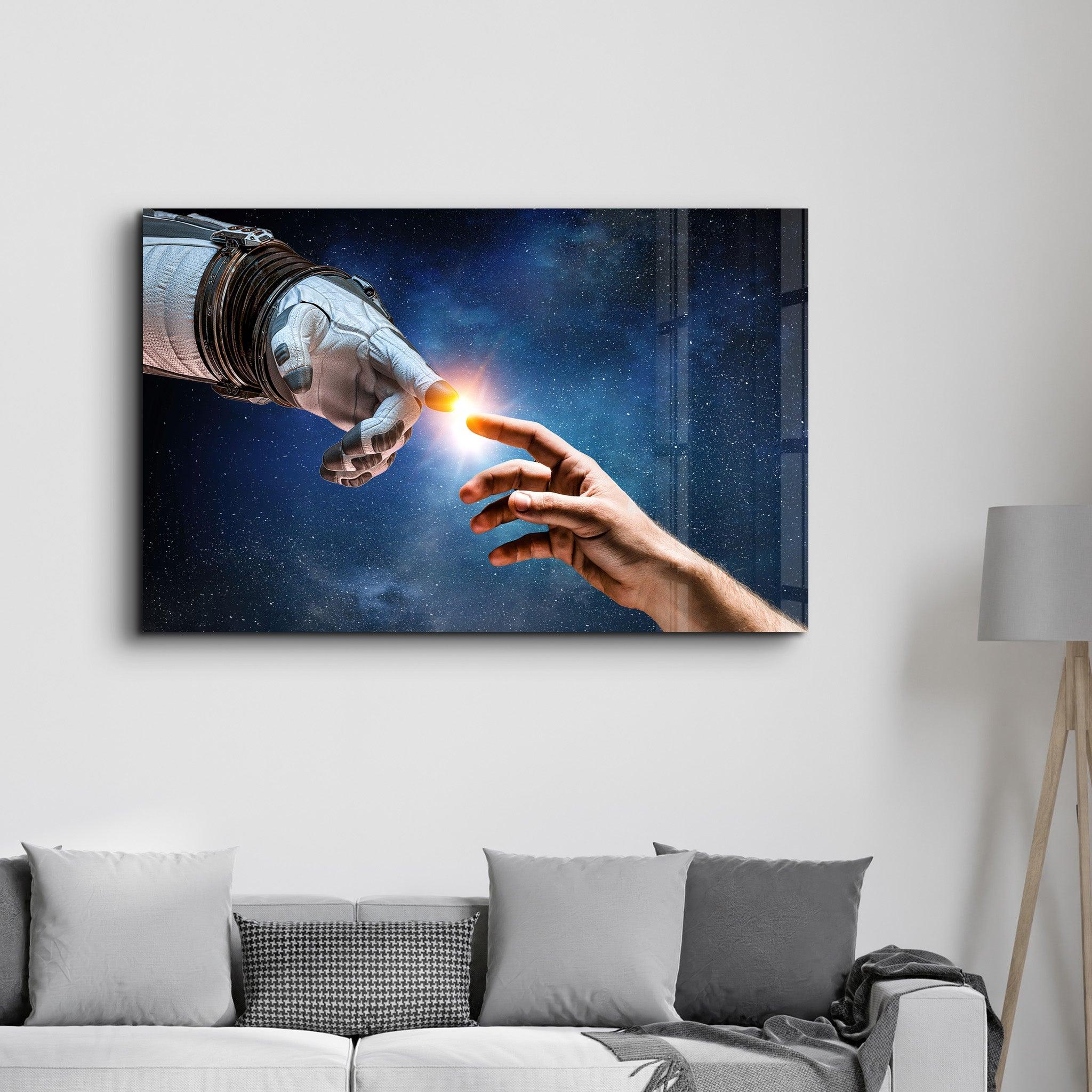 Astronaut Creation | Glass Wall Art - Artdesigna