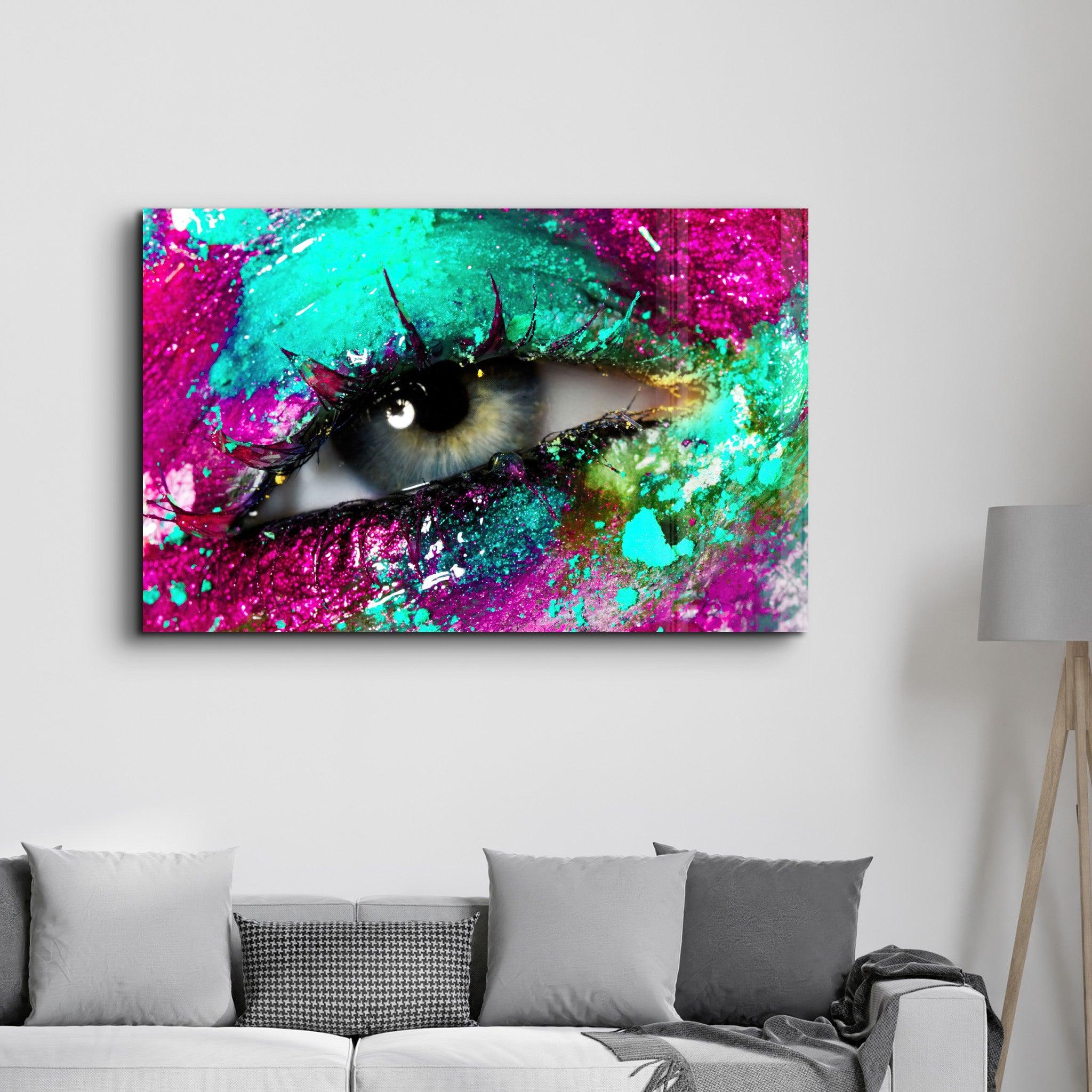 Eye In Colors V1 | Glass Wall Art - Artdesigna