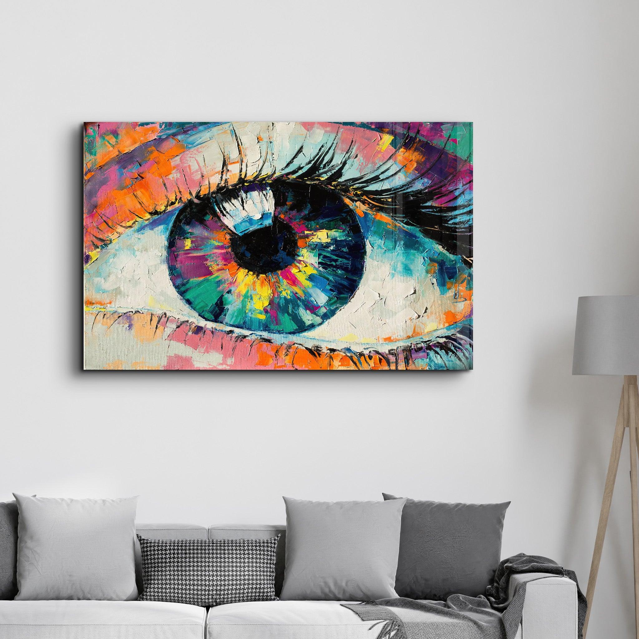 Eye In Colors V2 | Glass Wall Art - Artdesigna