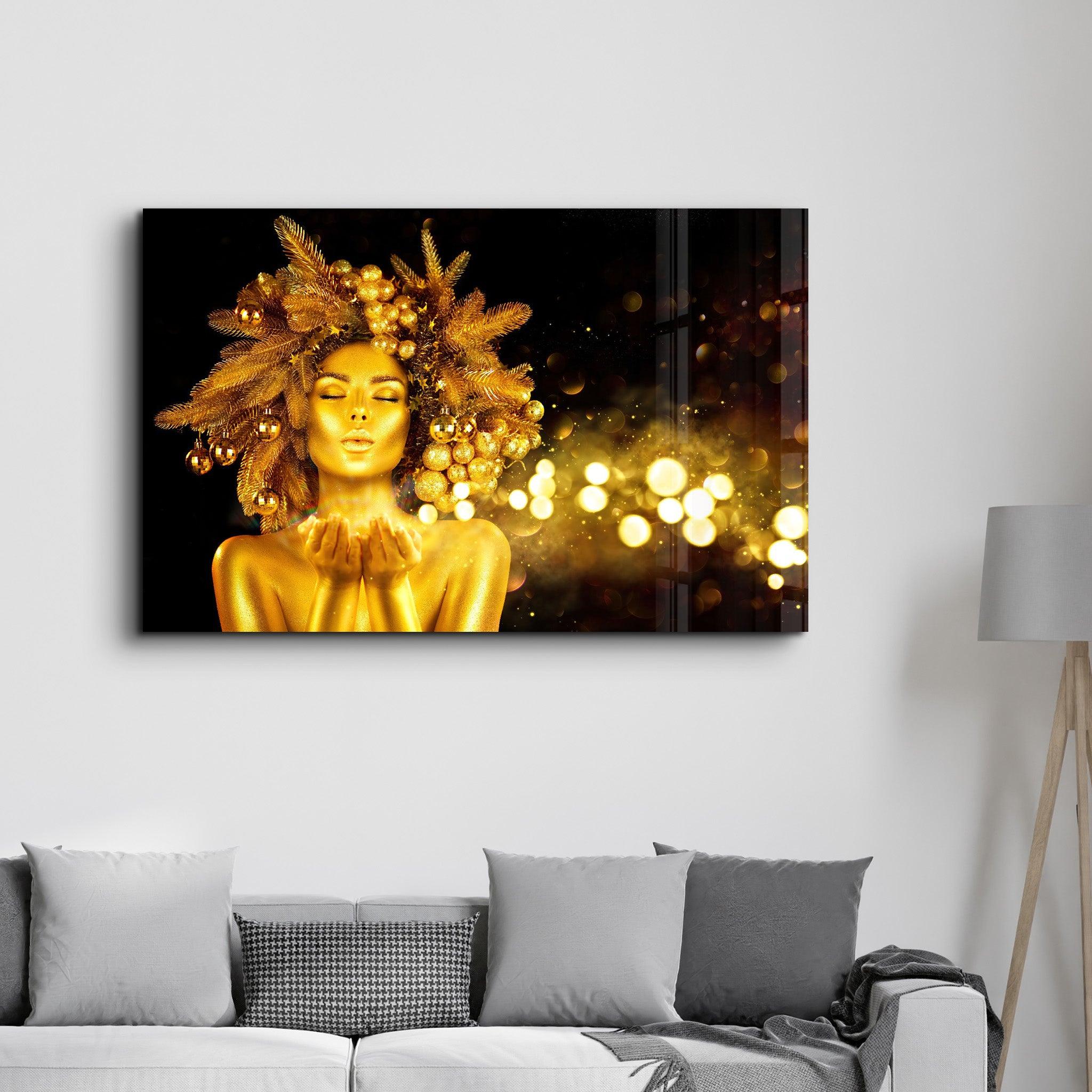 The Beauty Of Golden | Glass Wall Art - Artdesigna