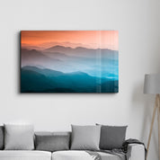 The Nature Between Orange And Blue | Glass Wall Art - Artdesigna