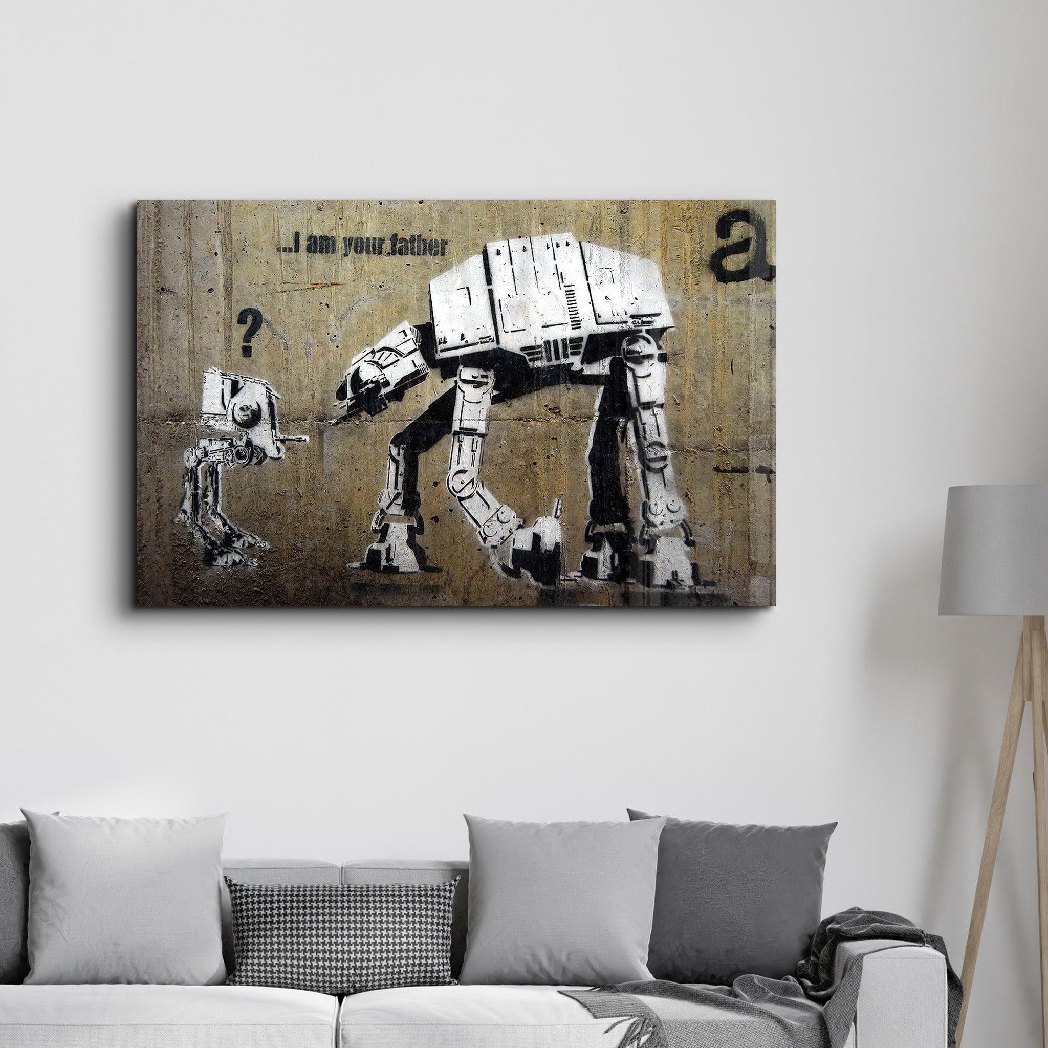 Banksy - I am Your Father | Glass Wall Art - Artdesigna