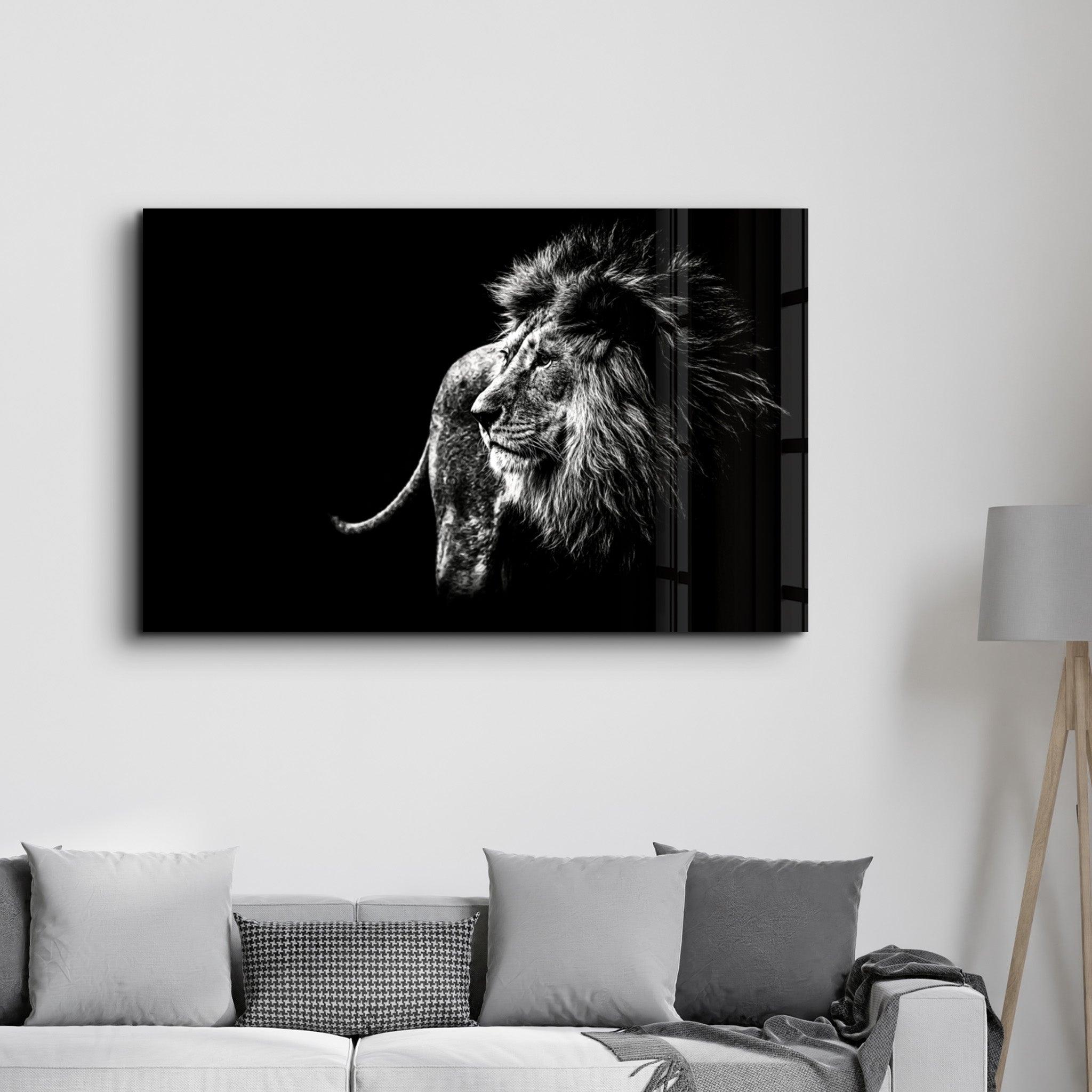 Lion | Glass Wall Art - Artdesigna