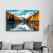 The Reflection in the Calm River | Glass Wall Art - Artdesigna