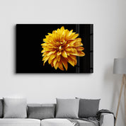 Yellow Flower | Glass Wall Art - Artdesigna