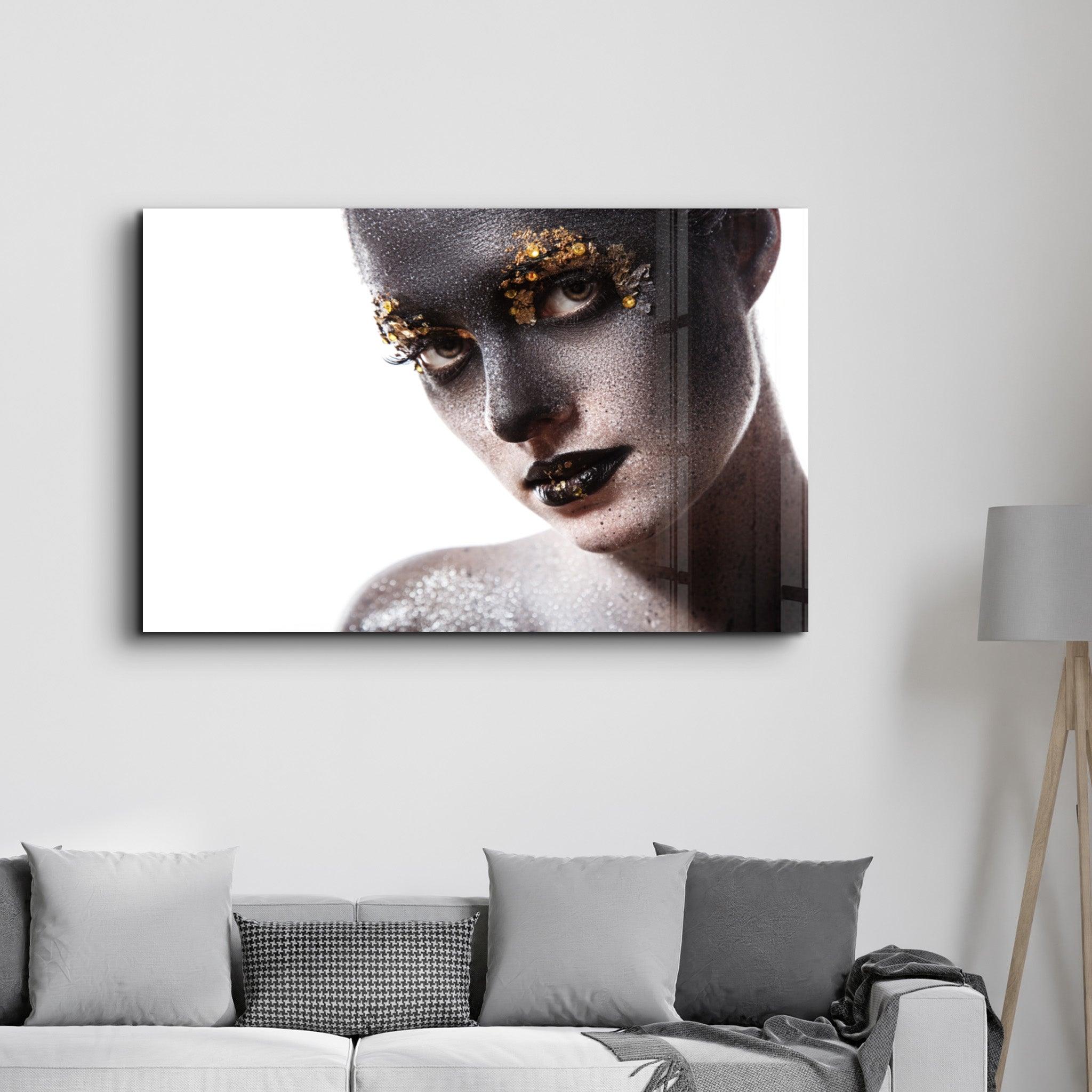 Golden Eyebrow | Glass Wall Art - Artdesigna