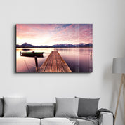 Sunset on the Beach | Glass Wall Art - Artdesigna