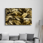 Yellow Leaf | Glass Wall Art - Artdesigna