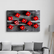 Red Dice | Glass Wall Art - Artdesigna