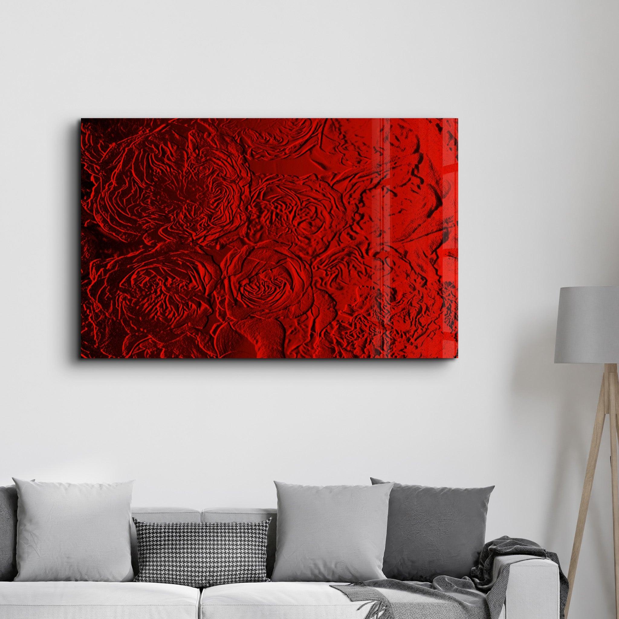 Rose Pattern | Glass Wall Art - Artdesigna