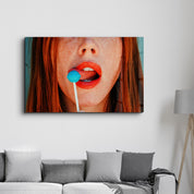 Blue Lollipop | Glass Wall Art - Artdesigna