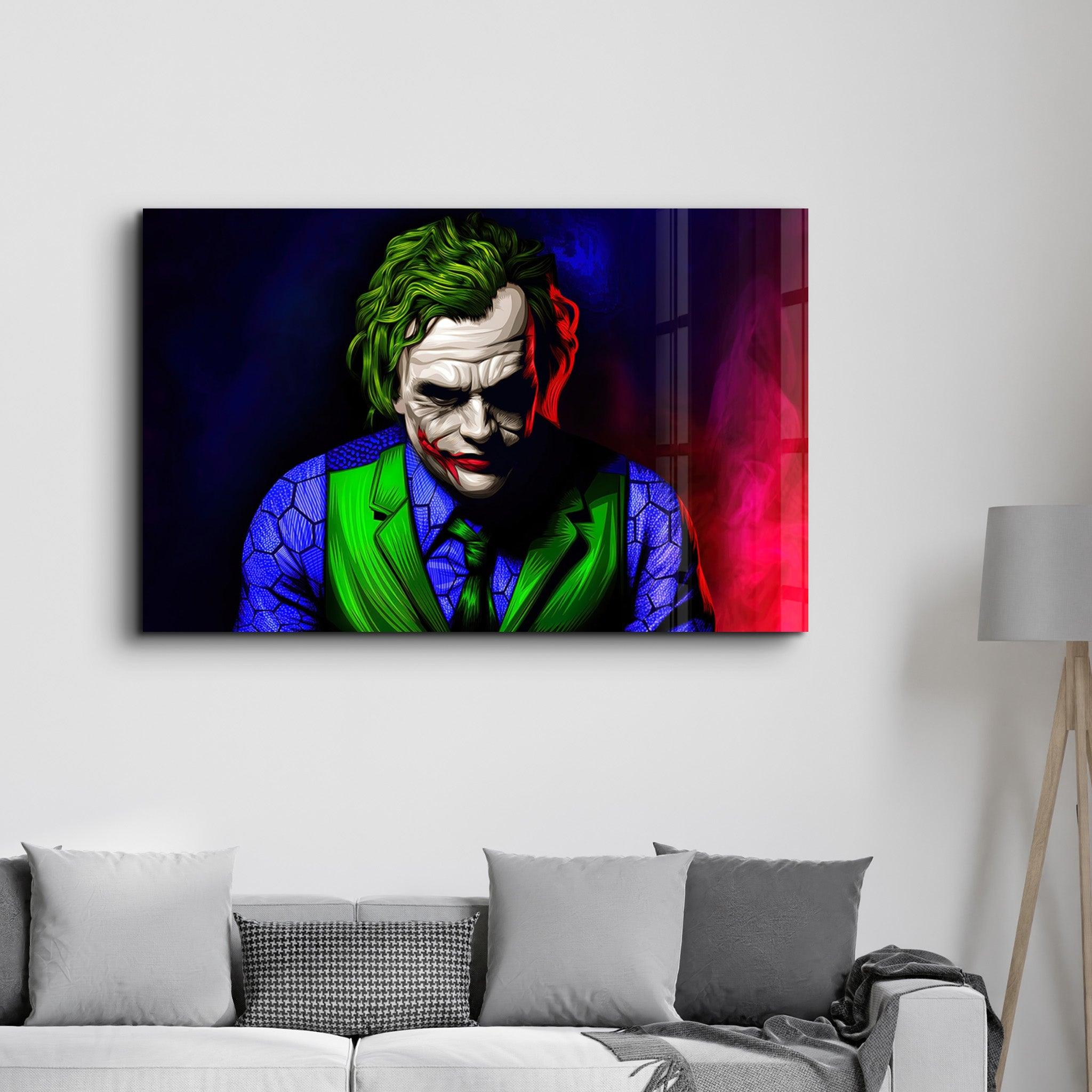 Joker V1 | Glass Wall Art - Artdesigna