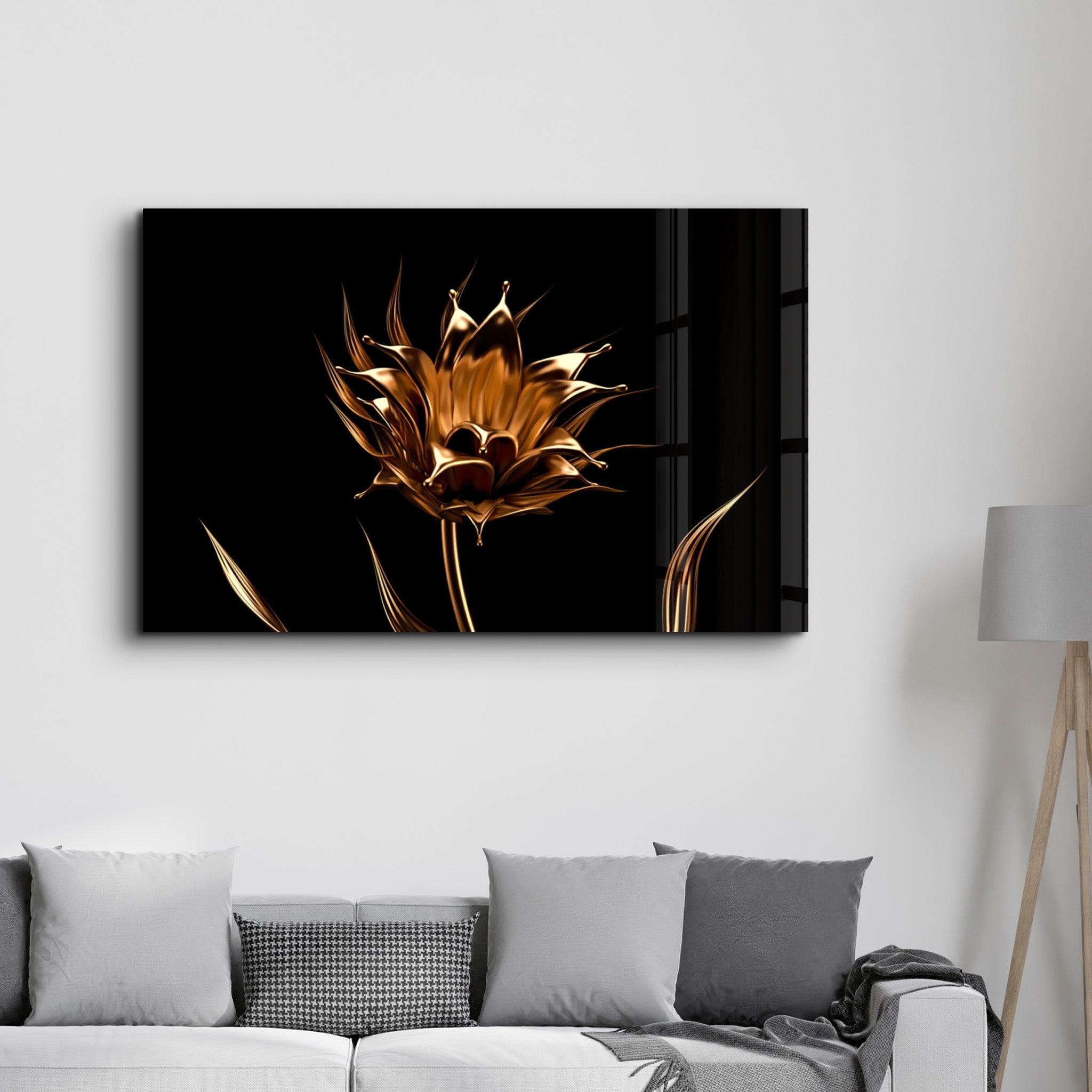 Smooth Flower | Glass Wall Art - Artdesigna