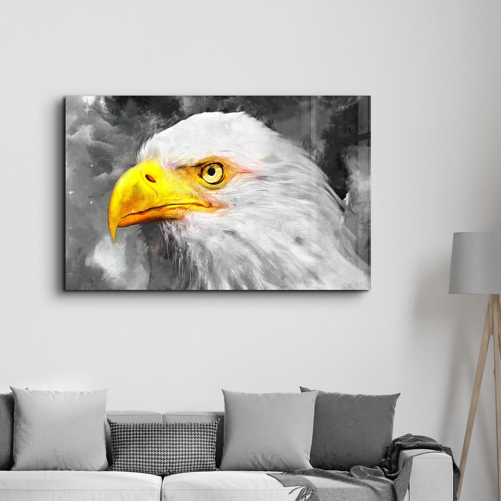 Mountain Eagle | Glass Wall Art - Artdesigna