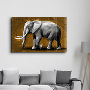 Elephant Brown | Glass Wall Art - Artdesigna