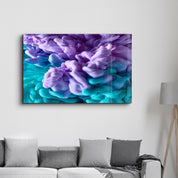 Purple and Blue Smokes | Glass Wall Art - Artdesigna