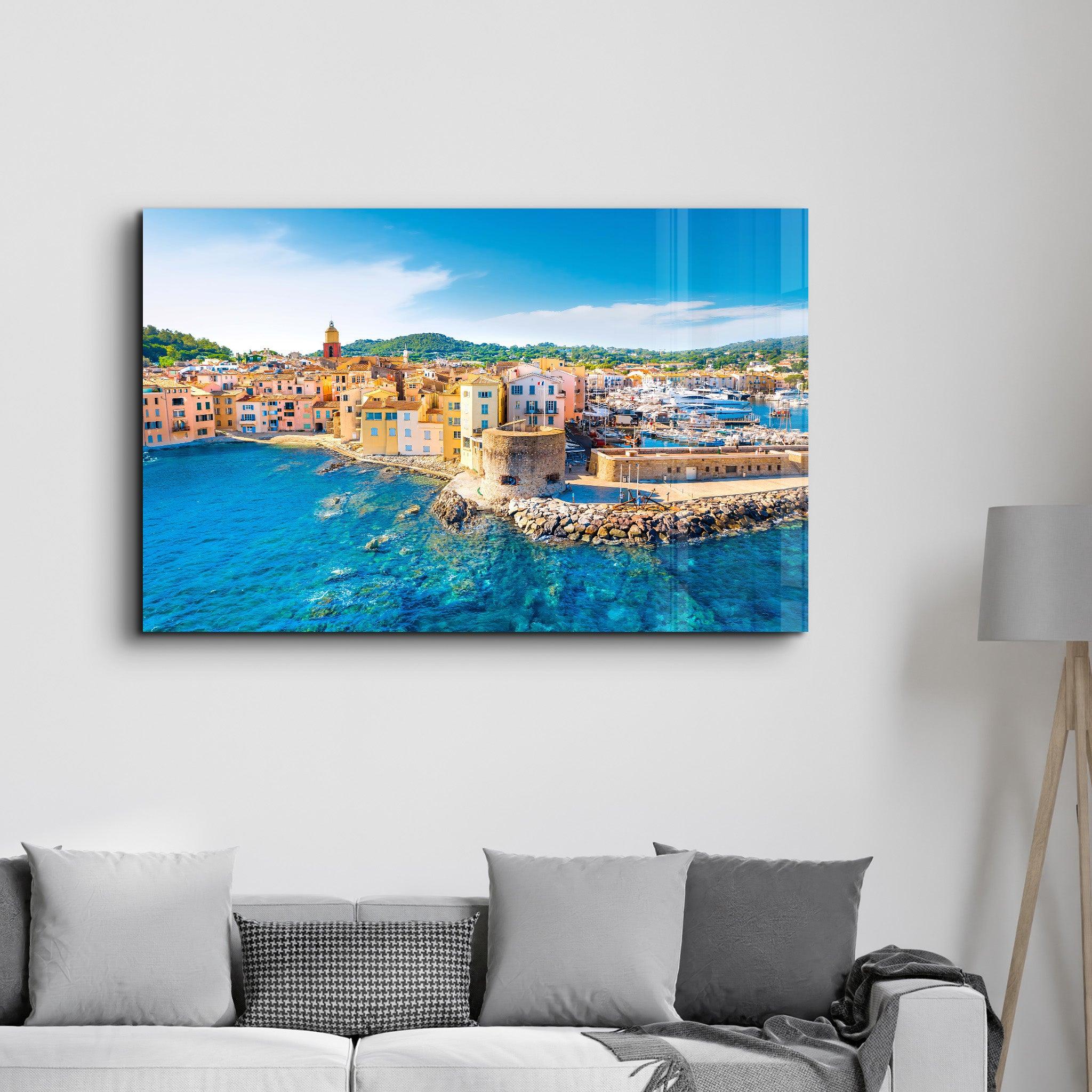 St. Tropez | Glass Wall Art - Artdesigna