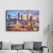 Atlanta, Georgia, USA downtown skyline. | Glass Wall Art - Artdesigna