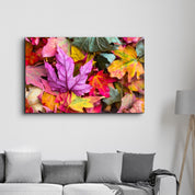 Fall & Leaves | Glass Wall Art - Artdesigna