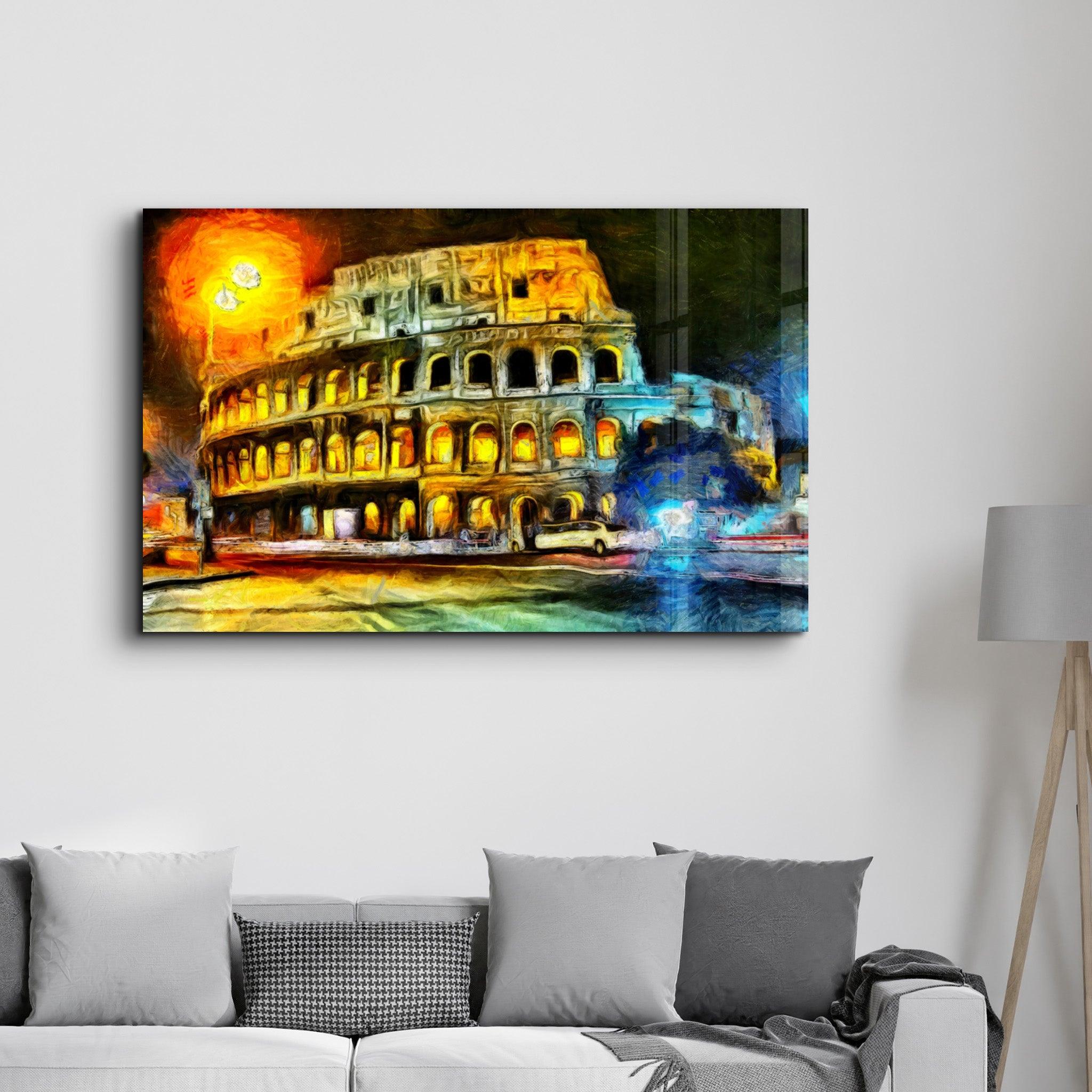 Rome Colosseum | Glass Wall Art - Artdesigna