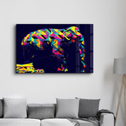 Colormix Elephant | Glass Wall Art - Artdesigna