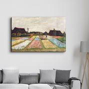 Van Gogh art print, vintage Flower Beds in Holland wall decor (1883) | Glass Wall Art - Artdesigna