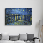 Vincent van Gogh's Starry Night Over the Rhône (1888) | Glass Wall Art - Artdesigna