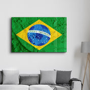 Flag Of Brazil | Glass Wall Art - Artdesigna