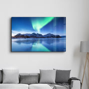 Reflection Of The Northern Lights | Glass Wall Art - Artdesigna