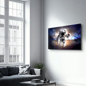 Astronaut In the Space | Glass Wall Art - Artdesigna