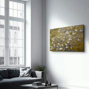 Yellow and White Flowers | Glass Wall Art - Artdesigna