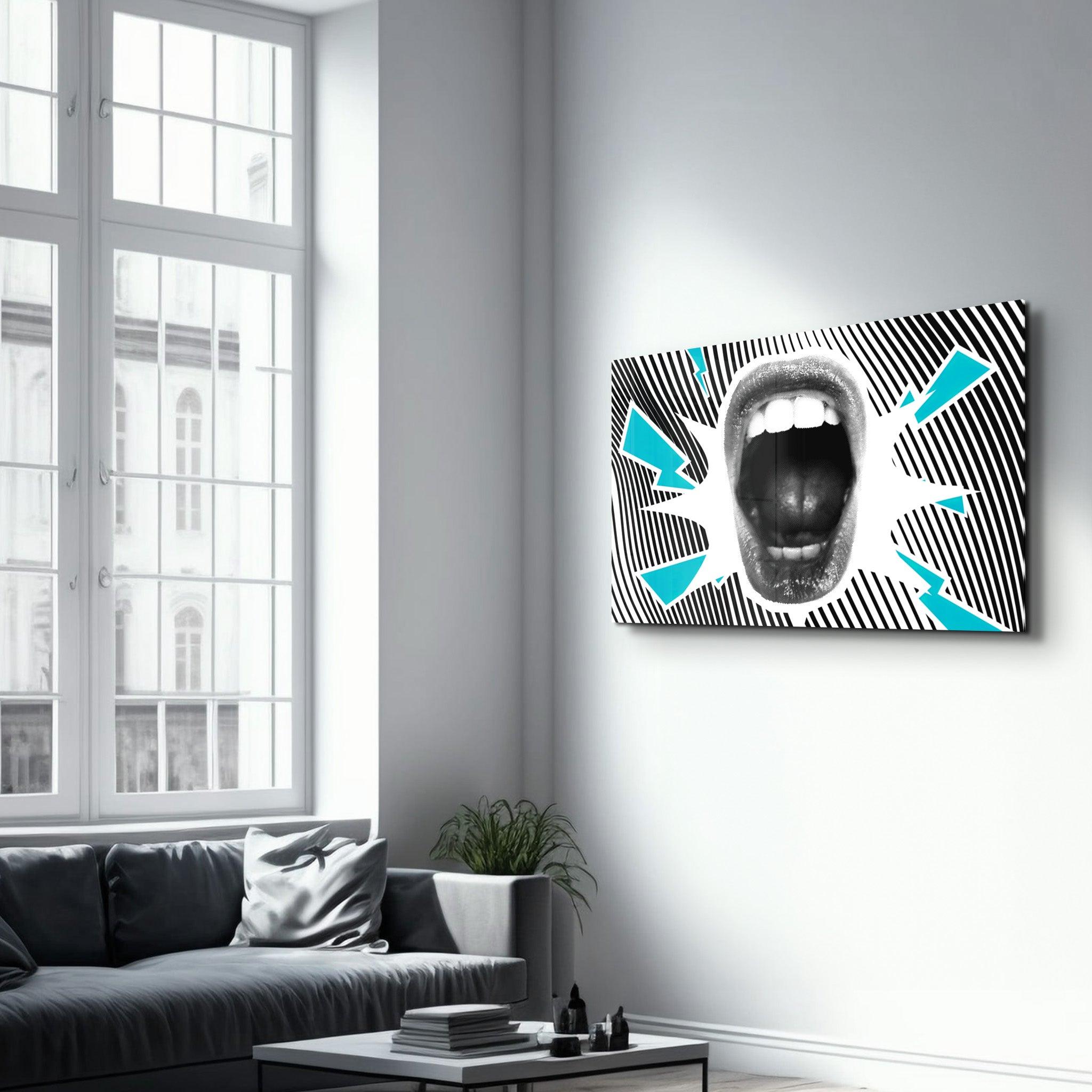 Abstract Scream | Glass Wall Art - Artdesigna