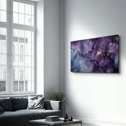 Purple Wave Pattern | Glass Wall Art - Artdesigna