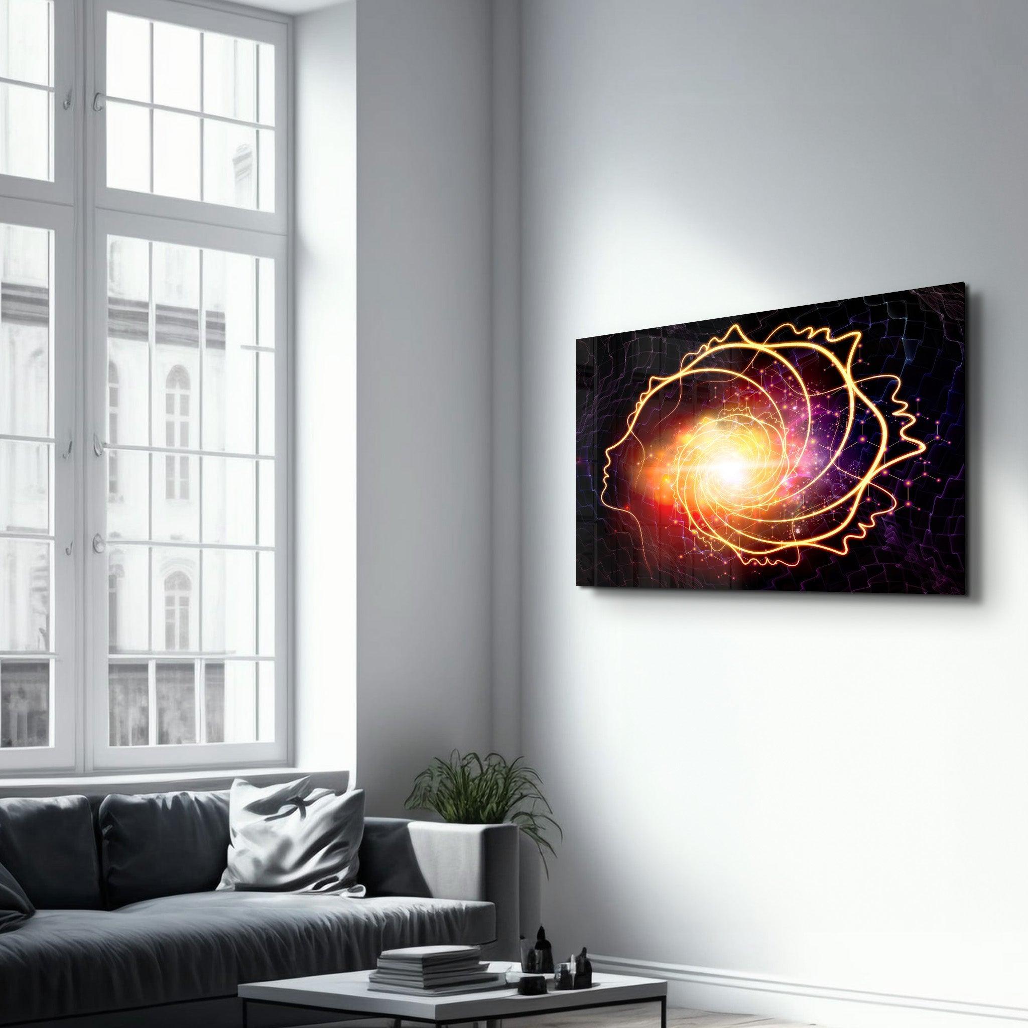 Abstract Space Portrait | Glass Wall Art - Artdesigna