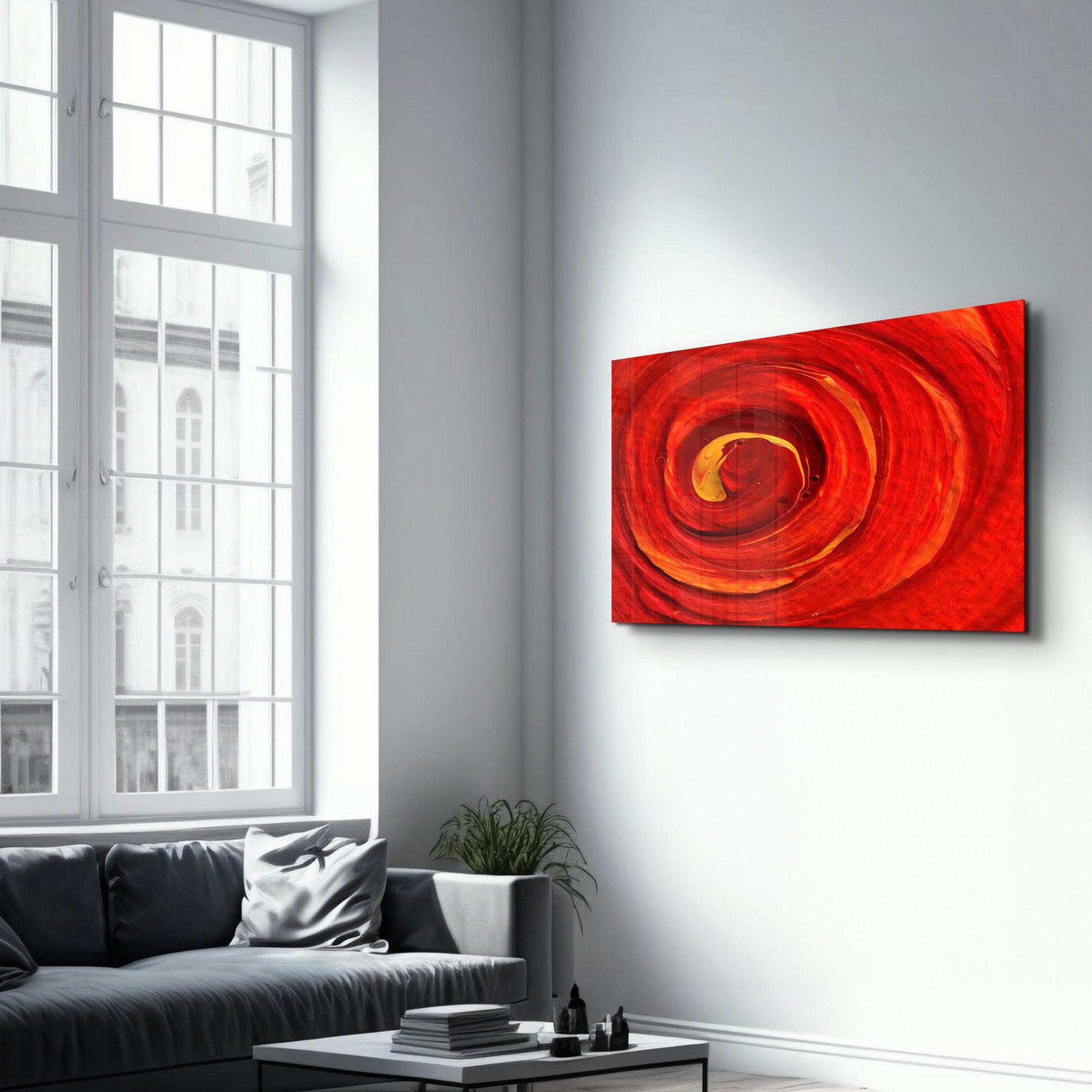 Red Gradient | Glass Wall Art - Artdesigna