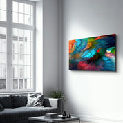 Colorful Plumes | Glass Wall Art - Artdesigna