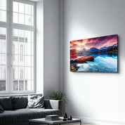 Calm Lake | Glass Wall Art - Artdesigna