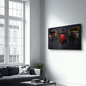 Monkeys Gang | Glass Wall Art - Artdesigna