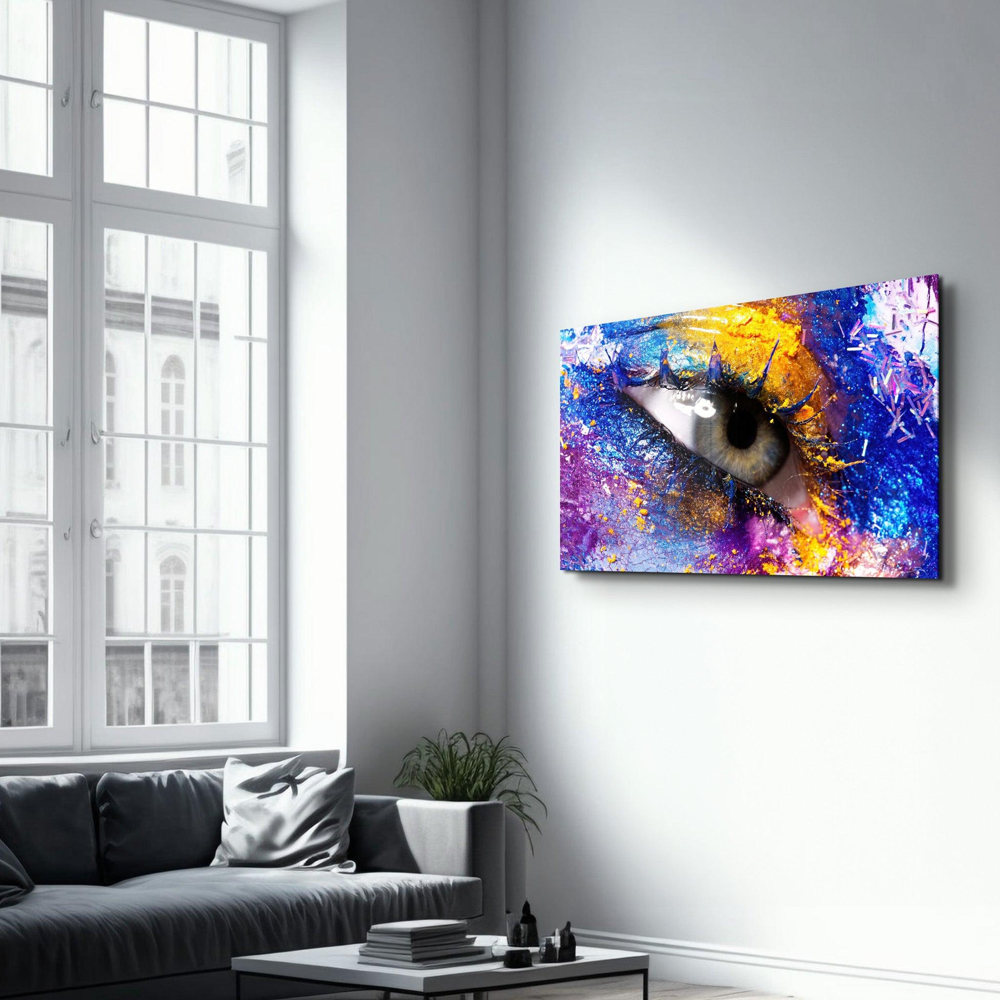 Eye In Colors | Glass Wall Art - Artdesigna