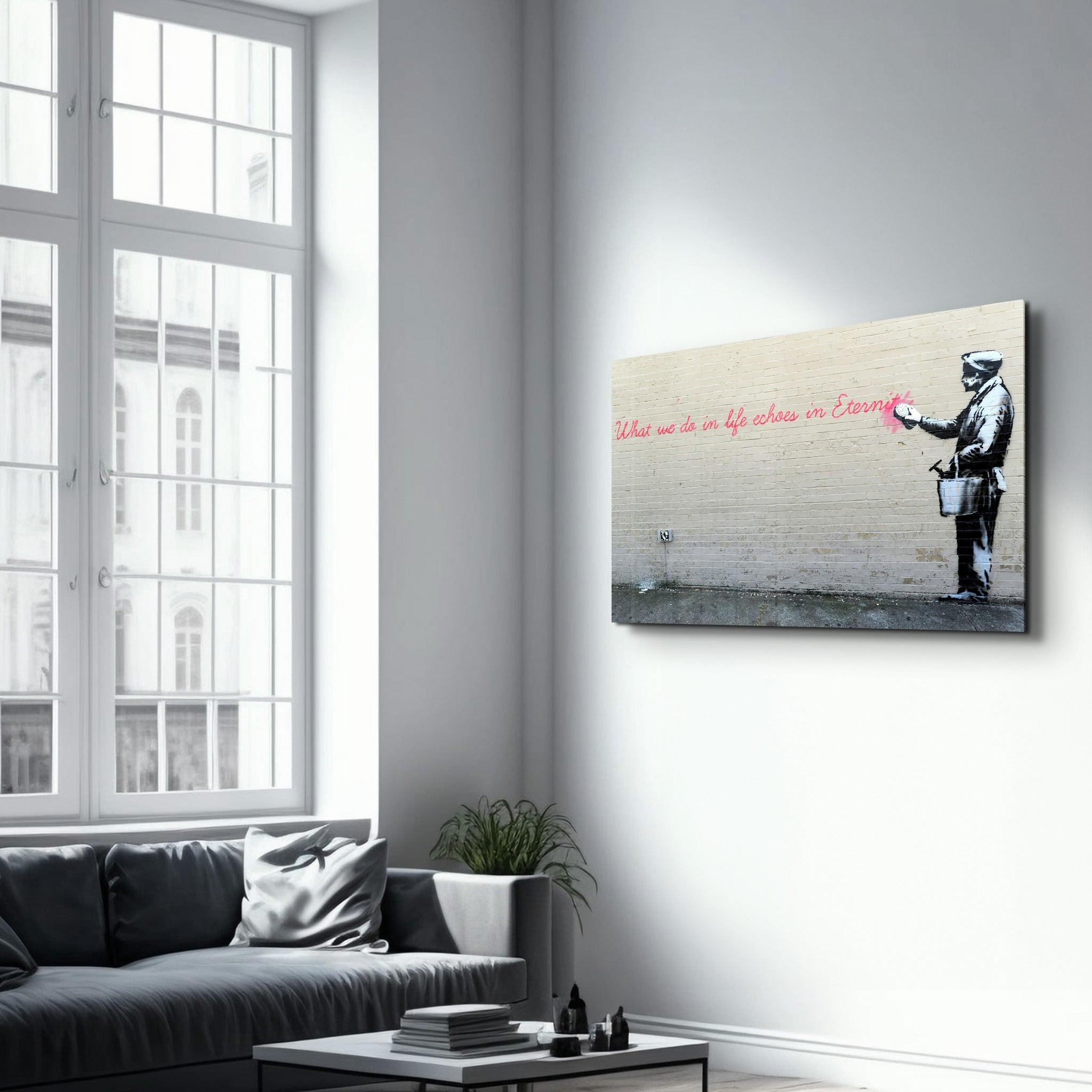 Banksy - Eternity | Glass Wall Art - Artdesigna