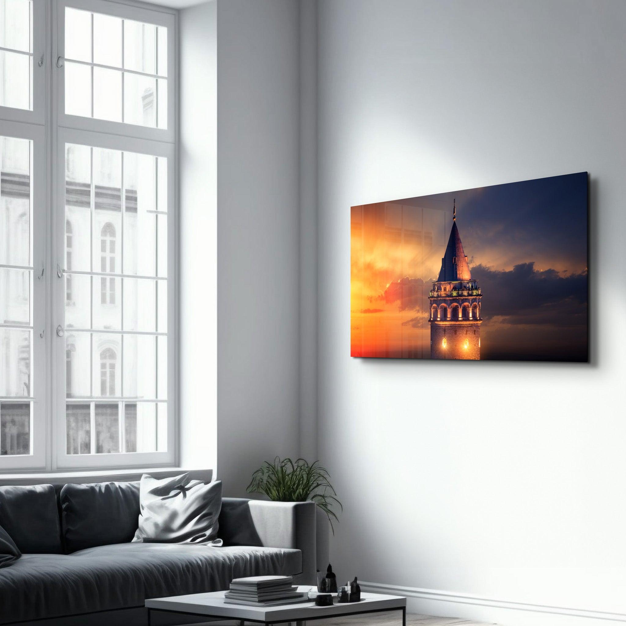 Galata Tower | Glass Wall Art - Artdesigna