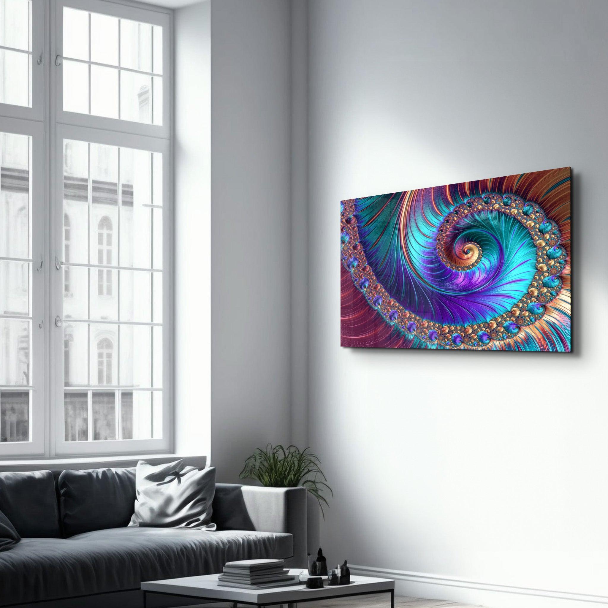 Blue Swirl | Glass Wall Art - Artdesigna