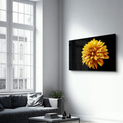 Yellow Flower | Glass Wall Art - Artdesigna