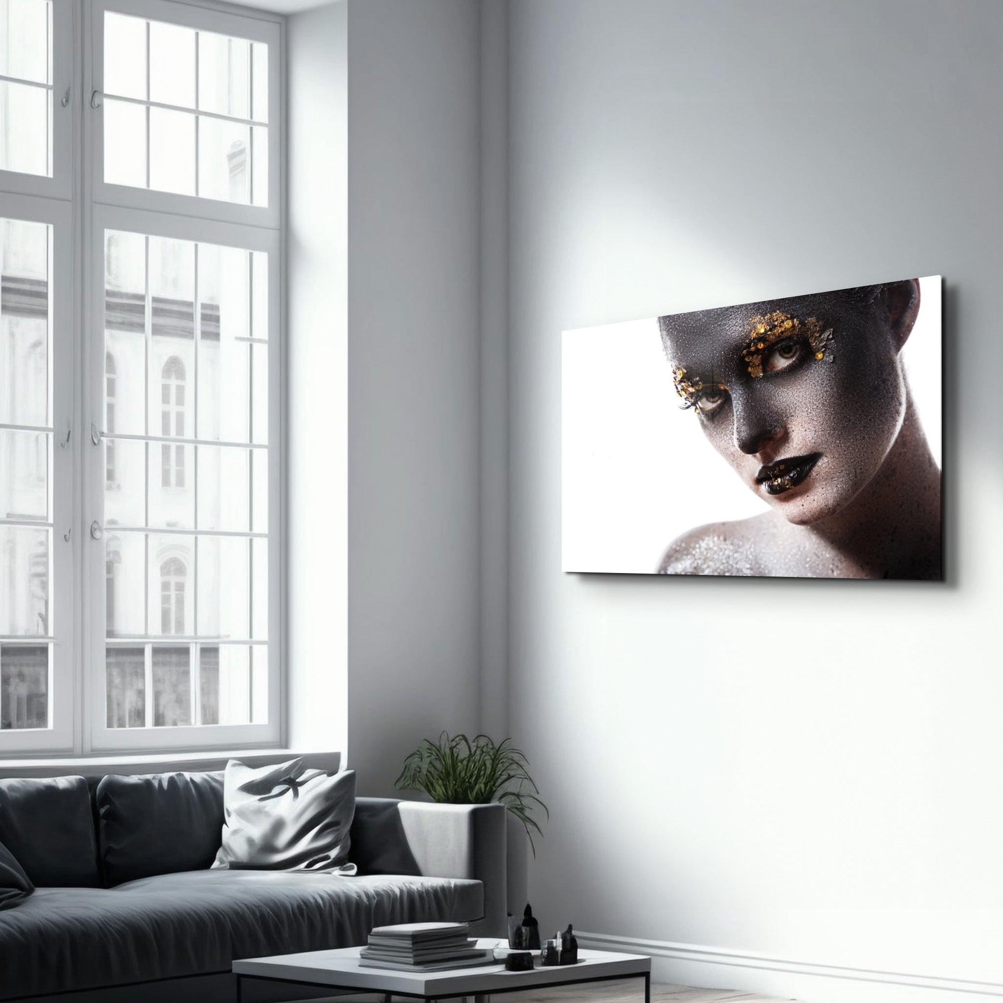 Golden Eyebrow | Glass Wall Art - Artdesigna