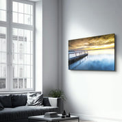 Sunset on the Beach | Glass Wall Art - Artdesigna