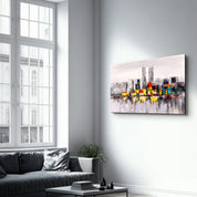 Abstract City | Glass Wall Art - Artdesigna