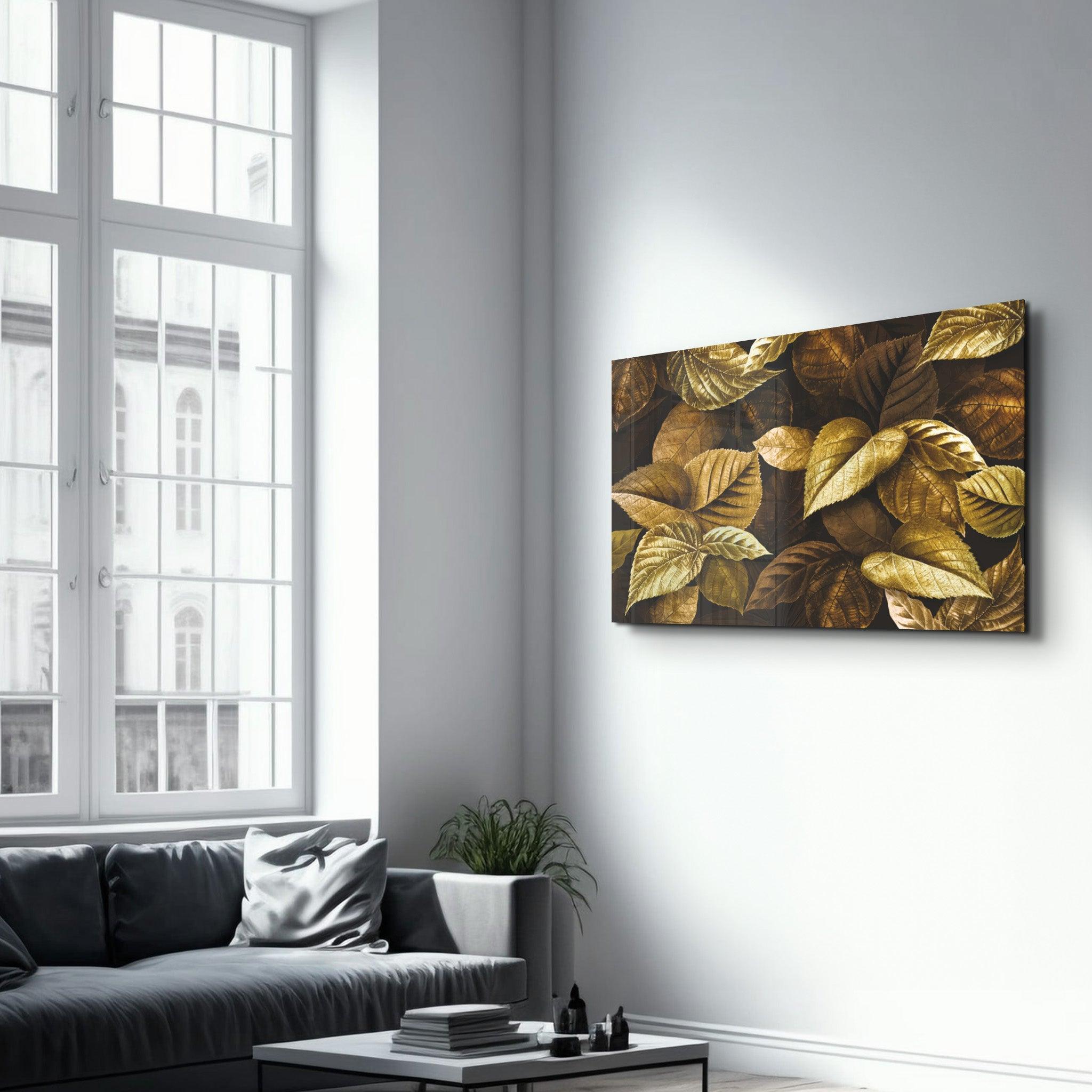 Golden Forest Dreams | Glass Wall Art - Artdesigna