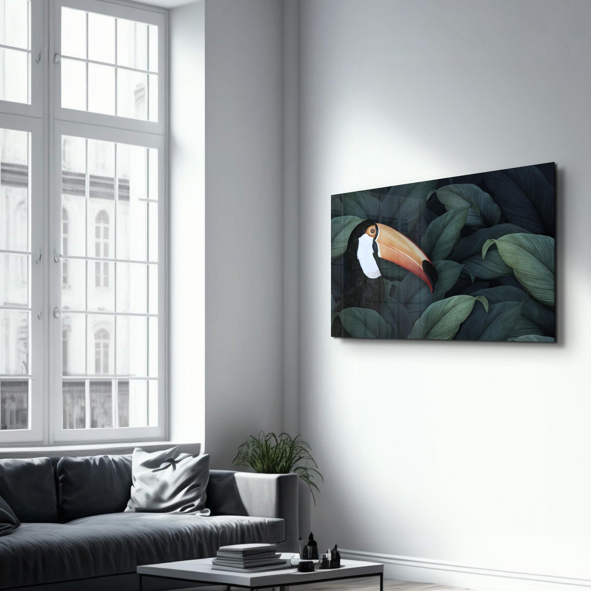 Toucan Parrot | Glass Wall Art - Artdesigna